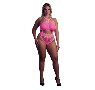 Body with Grecian Neckline - Neon Pink - XL/XXXXL